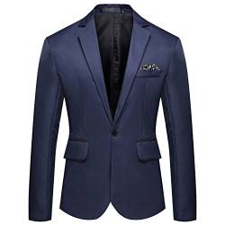 Celucke Sakko Herren Sportlich Anzug Slim Fit Solid Color Lässige Blazer Elegant Persönlichkeit Mode Anzug Trend Anzugjacke 5XL von Celucke