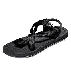 Celucke Sandalen Herren Seil Druck Flip Flops Sommer Sandaletten Flache Schuhe Bequeme Strand Freizeit Sandale Offener Zeh Sandale von Celucke