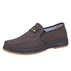 Celucke Segeltuchschuhe Herren Canvas Freizeitschuhe Slip On Stoffschuhe Low Top Flache Schuhe Runde Zehe Sportschuhe Faulenzer Schlupfen Leinwand Flacher Mund Bequem Schuhe von Celucke