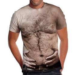 Celucke T Shirts Männer 3D Druck Oversize T-Shirt Herren Lustige Hässliche Print Rundhalsausschnitt Kurzarm Sommer Tops Tees Kurzarmshirt von Celucke