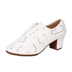 Celucke Tanzschuhe Damen Latein Schnüren Salsa Tango Bachata Jazz Practice Performance Damenschuhe Weicher Sohle Dance Schuhe Sportschuhe Größe 42 von Celucke