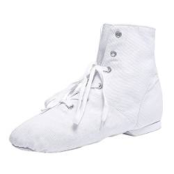 Celucke Tanzstiefel Canvas Jazzschuhe Ballettschuhe Tanzschuhe Damen Schnür Jazzschuh Segeltuch Tanz Flache Ballsaal Moderne Jazz Tanzstiefel für Mädchen Schnürschuhe Jazzschuh Tanzschuhe von Celucke