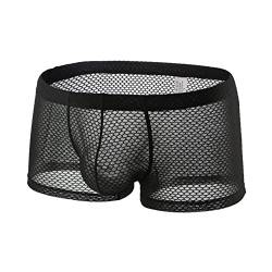 Celucke Unterwäsche Herren Transparent, Männer Niedrige Taille Mesh Boxer Beule Comfy Shorts Unterhose Unterwäsche von Celucke