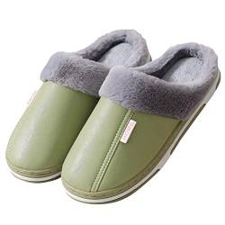 Celucke Winter Hausschuhe mit Gefüttert Unisex Warme Plüsch Clogs Wasserdichte Gartenschuhe Plüsch Pantoletten Rutschfeste Home Slipper von Celucke