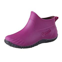 Gummistiefel Damen Chelsea Boots Regenstiefel Kurzschaft Röhre Reitstiefel Wasserdicht Rutschfeste Gummistiefeletten Wasserschuhe Schuhe von Celucke