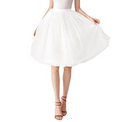 Röcke für Damen Kurz Tüllrock Petticoats Unterrock Tutu Tüll Tanzkleid Ballettrock 50er Rockabilly Petticoat Tutu Unterrock Kurz Ballett Tanzkleid Ballkleid Abendkleid von Celucke