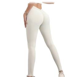 Cemssitu V-Back Gym Legging, V Back Scrunch Butt Lift Workout Leggings for Women, Sculpting V-Back Ruched Yoga Tights (White,X-Large) von Cemssitu