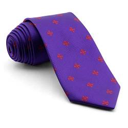 Cencibel Smart Casual Krawatte mit Jerusalem Kreuz oder dem Heiligen Sepulcro, Violett One size von Cencibel Smart Casual