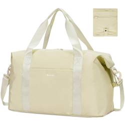 Für Spirit Airlines 18x14x8 Persönliche Gegenstände Tasche Faltbare Reise Duffel Bag Untersitz Handgepäck Weekender Übernachtung Tasche für Frauen, Beige, Tasche für persönliche Gegenstände von Ceneda