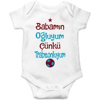 Cennet Baby Kurzarmbody Trabzonspor Fan Baby Body Trabzon Babamin Ogluyum von Cennet Baby