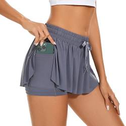 Kurze Hose Damen Sport Shorts Damen Sport Kurze Sporthose Damen Kurz Activewear für Damen Kurze Laufhose Damen Kurz Laufshorts Damen 2 in 1 Hosenrock Damen Kurz Stuck S von Century Star