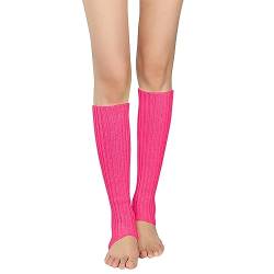 Stulpen Damen Leg Warmers Stulpen Pink Stulpen Schwarz Stulpen für Damen Oktoberfest Beinwärmer Beinstulpen Halloween Lange Winter Beinwärmer Gestrickt Verdicken Beinstulpen Böhmen Rosenrot von Century Star