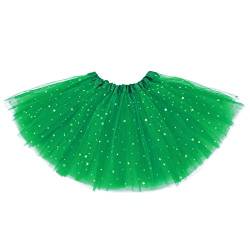 Tüllrock Mädchen Tüllrock Kinder Tutu Mädchen Tütü Kinder Röcke für Mädchen Tennisrock Mädchen Rock Mädchen Cheerleader Kostüm Kinder Tütü Damen Tutu Damen Geschenk Mädchen 5 Jahre Grasgrün 2-8 Jahre von Century Star