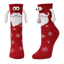Ceolup Magnetische Socken Weihnachts-Handsocken Lustige Weihnachts-Magnetsocken Halten Hände Weihnachts-Magnethandsocken, Geschenke Für Männer, Frauen, Freunde, Paare von Ceolup