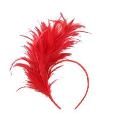 Retro Stirnband Haarreif Feder, 1920s Fascinator Feather Headband, Stirnband 20er Stil, Rot Feder Haarreif, 20er Jahre Stirnband Feder, 1920s Feather Headband, Feder Haarreif, 20er Jahre Stirnband von Cerioll