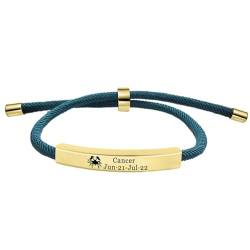 Cernomal 12 Sternbild-Armbänder – Punk-Mode-Paare, Hellgrün, Geflochtenes Seil, 12 Sternzeichen-Armreif, Herren-Armband, Schmuck, Geschenk, Verstellbare Armbänder, Krebs, Verstellbar von Cernomal