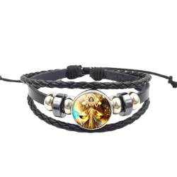 Cernomal 12 Sternzeichen-Sternbild-Armband – Charm, Leuchtend, Verstellbar, Tiermuster-Charm-Armbänder, Herren- Und Damenmode, Mehrschichtig Gewebter Lederarmreif, Geburtstagsgeschenk, von Cernomal