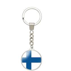 Cernomal Europa-Länder-Flaggen-Schlüsselanhänger – Finnland-Nationalflagge, Zweiseitiger Schlüsselanhänger, Schlüsselanhänger Für Damen Und Herren, Schmuck, Kreatives Souvenir, G von Cernomal