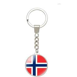 Cernomal Europa-Länder-Flaggen-Schlüsselanhänger – Norwegen-Nationalflagge, Zweiseitiger Schlüsselanhänger, Schlüsselanhänger Für Damen Und Herren, Schmuck, Kreatives Souvenir, G von Cernomal