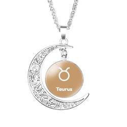 Cernomal Halskette Mit 12 Sternbildern – Sternzeichen-Horoskop, Persönlichkeit, Hohler Mond, Glasbuchstaben, Anhänger, Charm-Pullover-Kette, Damen-Herren-Schmuck, Geschenk-Accessoires, von Cernomal