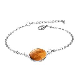 Cernomal Natürliches, Leuchtendes Steinperlen-Armband – Modischer, Im Dunkeln Leuchtender Charm, Brauner Mond, Verstellbarer Kettenarmreif, Schmuck Für Frauen Und Mädchen, Geschenkzub von Cernomal