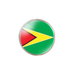 Cernomal Verstellbarer Ring Mit Guyana-Flagge – Geometrischer Runder Glasflaggen-Kunst-Daumenfingerring, Für Frauen, Teenager, Mädchen, Unisex, Persönlicher Körperschmuck, Accessoire von Cernomal