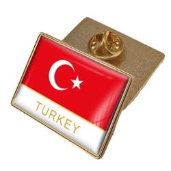 Türkei-Flaggen-Brosche – Nationale Weltflagge, Geometrischer Charme, Anstecknadel, Emblem, Für Damen, Herren, Rucksäcke, Hüte, Taschen, Kleidung, Patriotische Anstecknadel, von Cernomal