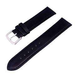 12mm-24mm-echtes Leder-Armband weiche Thin-Uhrenarmband Männer Lederband Uhren Zubehör Schwarz, 24mm von Cerobit