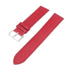12mm-24mm-echtes Leder-Armband weiche Thin-Uhrenarmband Männer Lederband Uhren Zubehör rot, 14mm von Cerobit
