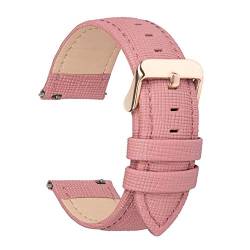 18mm/20mm/22mm/24mm Frauen-Uhrenarmband-Replacement-echtes Leder Uhrenarmbänder Uhrenarmband Dornschließe Armband Uhr Zubehör Rosa, 24mm von Cerobit