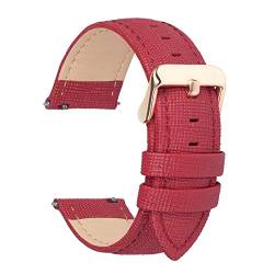 18mm/20mm/22mm/24mm Frauen-Uhrenarmband-Replacement-echtes Leder Uhrenarmbänder Uhrenarmband Dornschließe Armband Uhr Zubehör rot, 20mm von Cerobit