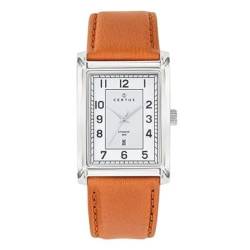 Certus Herren-Armbanduhr Stahl Leder Braun 611269 von Certus