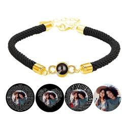 Certykllp Personalisierte Foto Projektion Armbänder mit Bild im Inneren benutzerdefinierte ich liebe dich einstellbares Bild Armband für Männer Frauen Jahrestag Weihnachten Memorial Geschenk von Certykllp