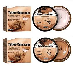 2pcs Tattoo & Scar Concealer, Tattoo Makeup Cover Up Tattoo Concealer Paint Waterproof Invisible, Smooth and Brighten Skin Body Concealer For Scar, Acne, Birthmarks (A+B) von Cesisan