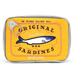 Canned Sardines Make-up-Tasche, kreative niedliche Make-up-Tasche, Dosenfisch-Kosmetiktasche, Kosmetiktasche, ästhetische Kulturtasche für Frauen und Mädchen, gelb von Cessfle