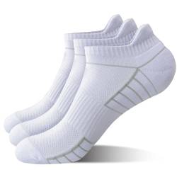 Cevapro 3 Paar Sneaker Socken Herren, Baumwolle Sportsocken Herren Damen, Kurz Atmungsaktive Baumwolle Laufsocken 35-50 Unisex Sneakersocken(L, Weiß-3 Paar) von Cevapro