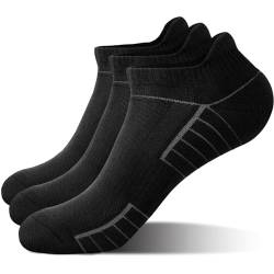Cevapro 3 Paar Sneaker Socken Herren, Baumwolle Sportsocken Herren Damen, Kurz Atmungsaktive Baumwolle Laufsocken 35-50 Unisex Sneakersocken (M, Schwarz-3 Paar) von Cevapro