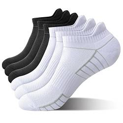 Cevapro 6 Paar Sneaker Socken Herren, Baumwolle Sportsocken Herren Damen, Kurz Atmungsaktive Baumwolle Laufsocken 35-50 Unisex Sneakersocken(L, Schwarz-3 Paar+Weiß-3 Paar) von Cevapro