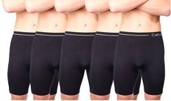 chaffree Anti Scheuern Herren Boxer – 5 PACK | Jet Schwarz Herren Unterhosen | Slip unter Hose | atmungsaktiv dehnbar Fünf Pack Gr. XXXL, Jet (Black) von Chaffree