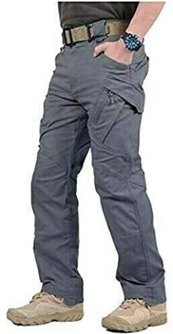 2021 Upgraded Tactical Waterproof Pants, Mens Waterproof Hiking Tactical Trousers for Combat Outdoor Hiking (L, Gray) von Chagoo