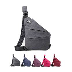 2023 New Personal Flex Bag, Fashion Anti-Dieb Slim Sling Bag, Side Crossbody Rucksack für Outdoor (Gray, Right) von Chagoo