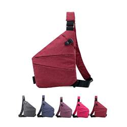 2023 New Personal Flex Bag, Fashion Anti-Dieb Slim Sling Bag, Side Crossbody Rucksack für Outdoor (Wine Red, Left) von Chagoo