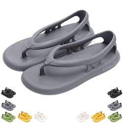 Chagoo Bazuo-Sandalen, Sommer-Unisex-Komfort-Flip-Flops, rutschfeste Bazuo-Slides mit dicken Sohlen (Grau, adult, women, numeric_36, numeric_range, eu_footwear_size_system, numeric_37, medium) von Chagoo