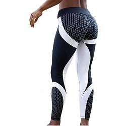 Chagoo Colorblock Butt Lifting Sportleggings mit hoher Taille, Damen High Waist Scrunch Yoga Pants Bauchkontrolle Leggings (Black, S) von Chagoo