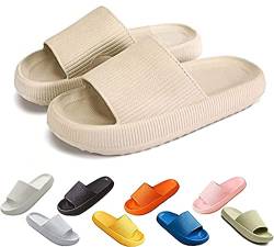 Chagoo Cozislides Original, Super Soft Home Slippers Non-slip, Unisex Thick Sole Quick-drying Open Toe Style Slippers (Khaki, 38/39, numeric_38) von Chagoo