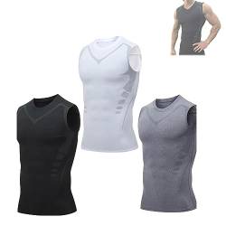 Energxcel™ Ionic Shaping Vest, Men Compression Tank Top, Ionic Compression Body Shaper Vest (as3, Alpha, x_l, Regular, Regular, 3pcs) von Chagoo
