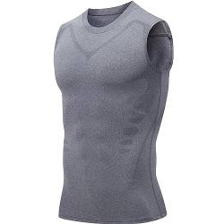 Energxcel™ Ionic Shaping Vest, Men Compression Tank Top, Ionic Compression Body Shaper Vest (as3, Alpha, x_l, Regular, Regular, Gray) von Chagoo