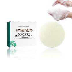 Flysmus Silk Protein Melanin Fading Soap, Collagen Milk Whitening Soap, Skinferm Whitening Soap, Melanin Correcting Serum Soap for Face & Body (1pcs) von Chagoo