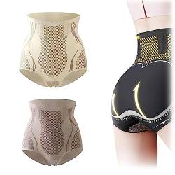 Ice Silk Ion Fiber Repair Shaping Device, Unique Fiber Restoration Shaper, Tummy Control Panty Shapewear for Women (Skin+Coffee, XL (for 60-70kg)) von Chagoo