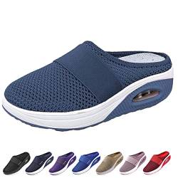 Orthopädische Schuhe Damen, Wmshoe Orthopädische Hausschuhe Für Frauen, Air Cushion Slip on Walking Shoes (Dunkelblau, Adult, Women, Numeric_39, Numeric, eu_Footwear_Size_System, medium) von Chagoo